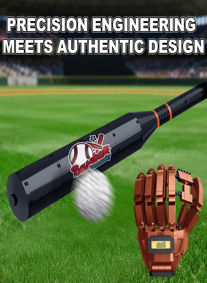 Oeasic Baseball Building Kit for Adults 1021 PCS - Sports Display Model with Bat, Glove, Ball & Trophy, Creative Building Toy for Men, Teens & Fans, Unique Gift Idea & Home Office Display Décor - Image 4